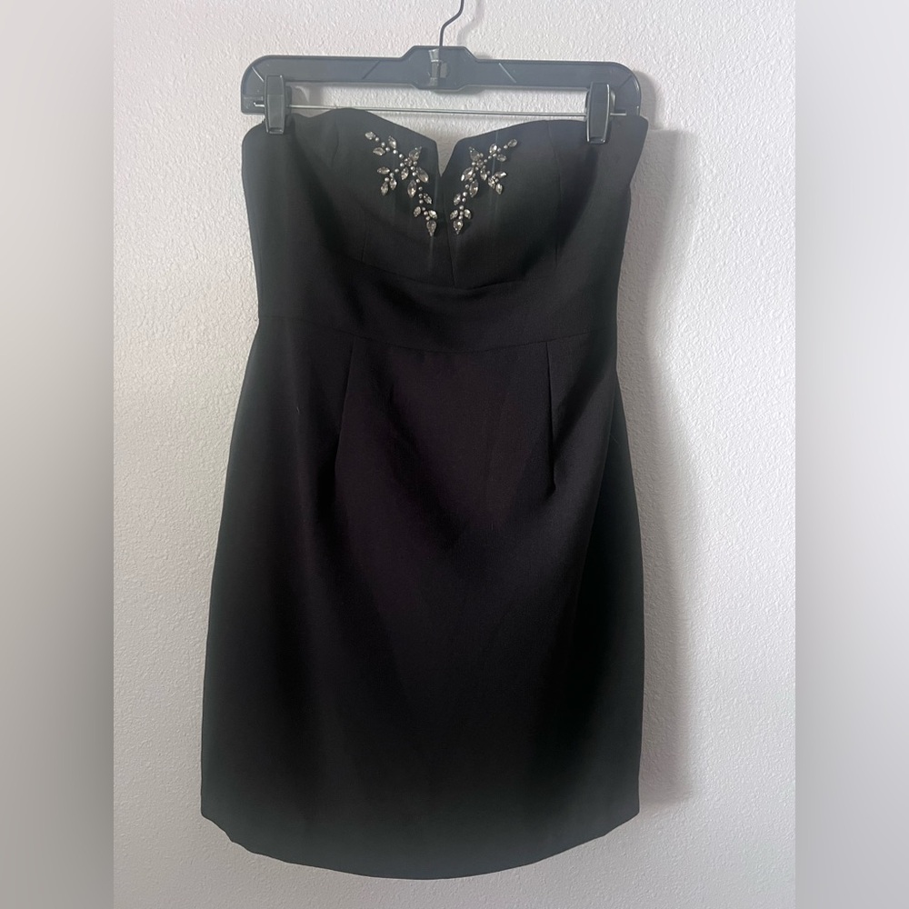 Maxandcleo strapless black dress with crystal’s size 8